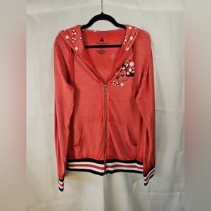 Disney Parks Minnie Mouse Drawstring Hooded Cotton Blend Jacket- Size: Large